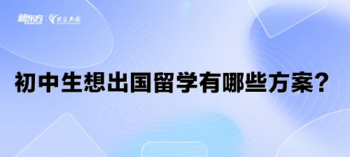 初中生想出国留学有哪些方案？