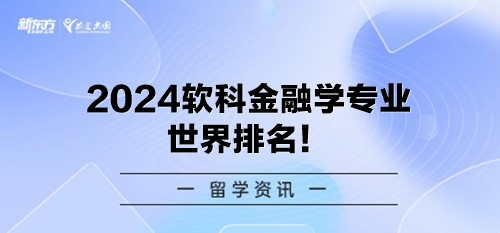 2024软科金融学专业世界排名！