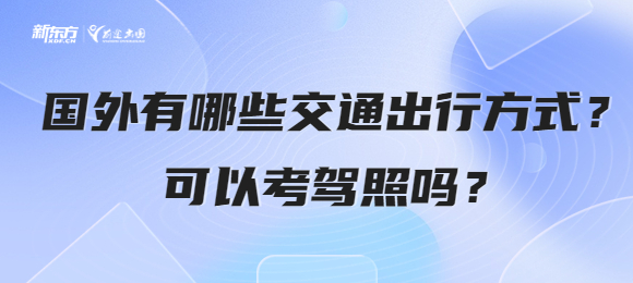 国外有哪些主要的交通出行方式？可以考驾照吗？