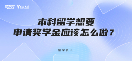 本科留学想要申请奖学金应该怎么做？