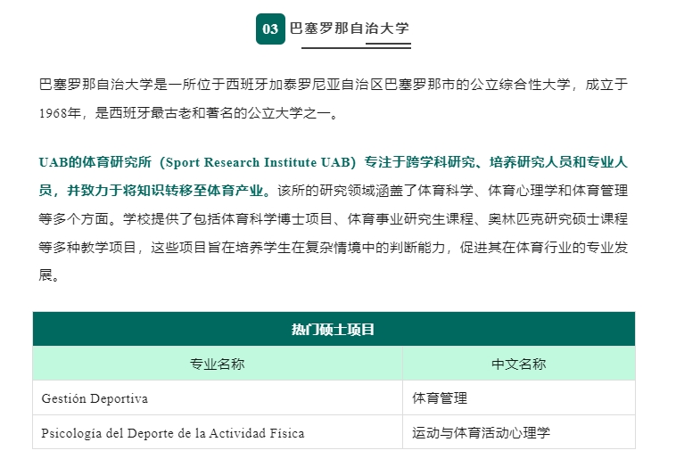 【欧洲】西班牙体育专业推荐院校盘点