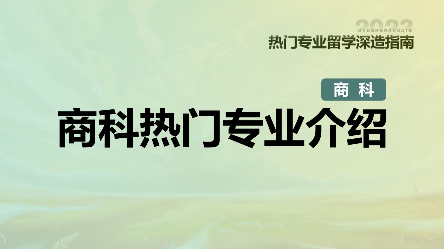 商科热门专业介绍