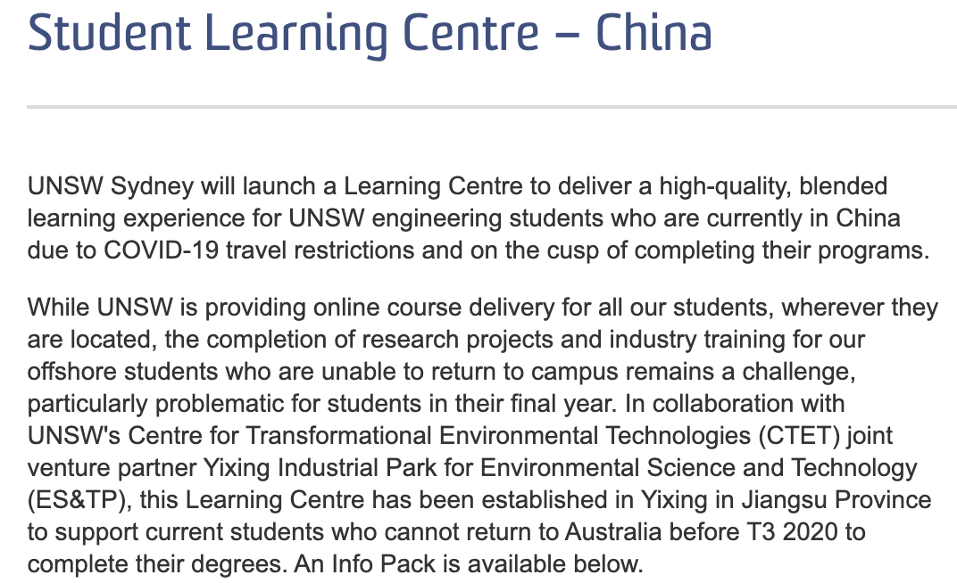 多所澳洲八大开设中国学习中心！先报先得！