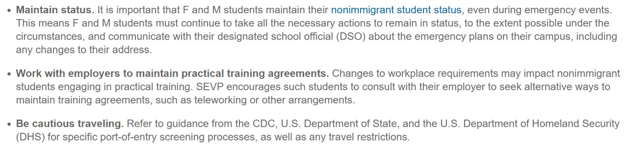 【SEVP回复】疫情当前留学生要不要回国？学生签证会影响吗？