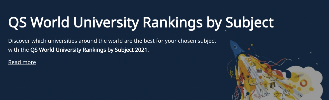 2021QS世界大学学科排名