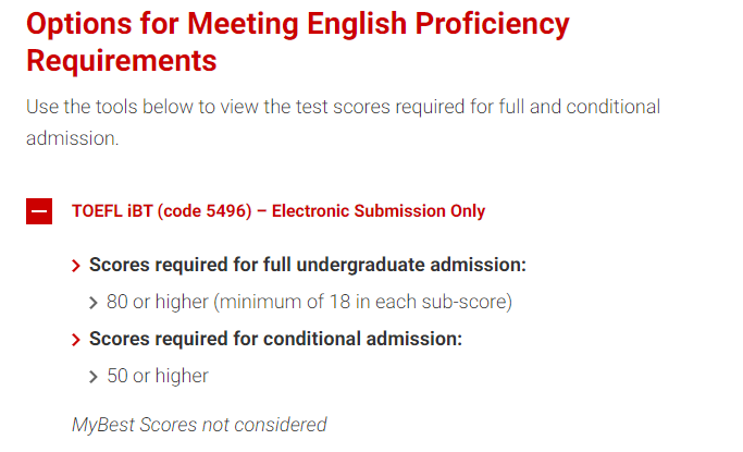 【注意】美国排行前100的大学，哪些明确要求单项分数？