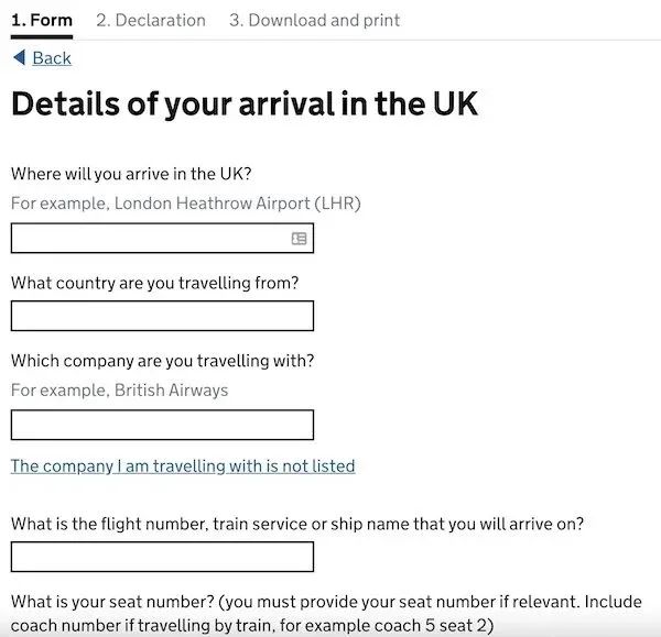 英国入境流程及Passenger Locator Form填写教程