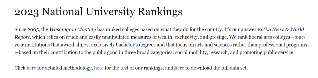 【排名】更细化！更实用！《华盛顿月刊》全美大学排名发布！