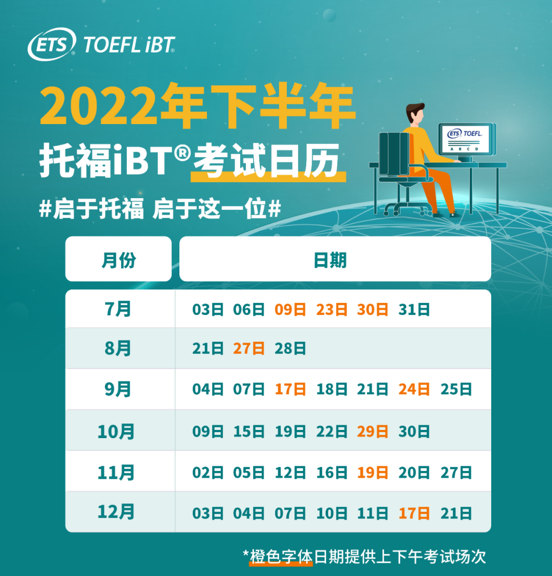 托福今日起新增下半年考位，涉及39个城市！