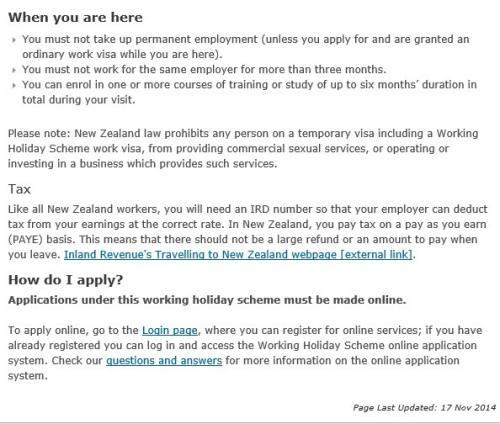 新西兰调整移民政策 延长打工度假签证培训时限