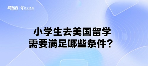 小学生去美国留学需要满足哪些条件？