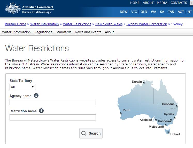 澳大利亚悉尼发布限水令 网站公布具体细则