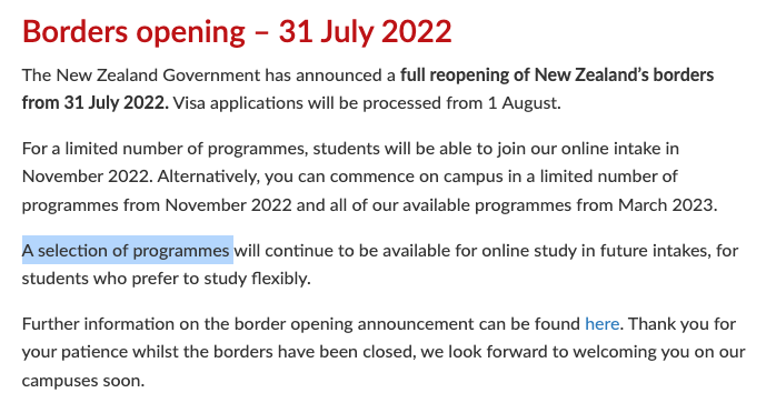 新西兰多所大学宣布要求学生返纽！