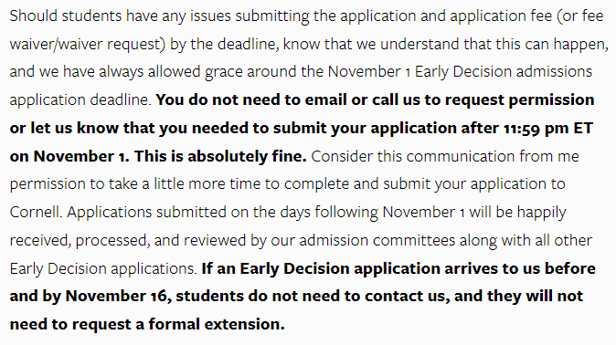 美国康奈尔大学早申延至11月16日！