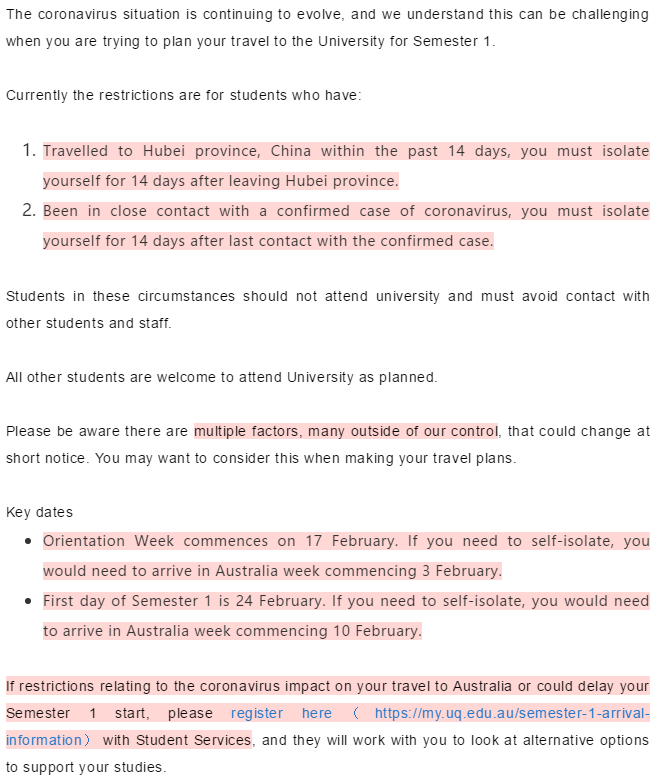 【入境限制】澳洲各大院校针对入境限制令的最新通告汇总