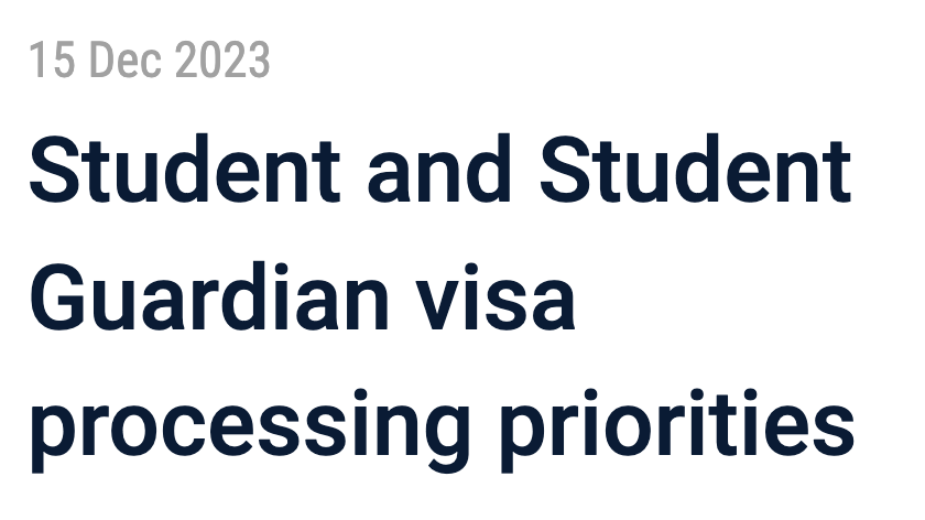 【注意】澳洲政府突然宣布，留学生这些签证优先！