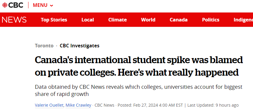【注意】新政下，加拿大这些学校学签配额恐遭滑铁卢！